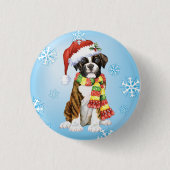 Happy Howliday Boxer Ronde Button 3,2 Cm (Voorkant)