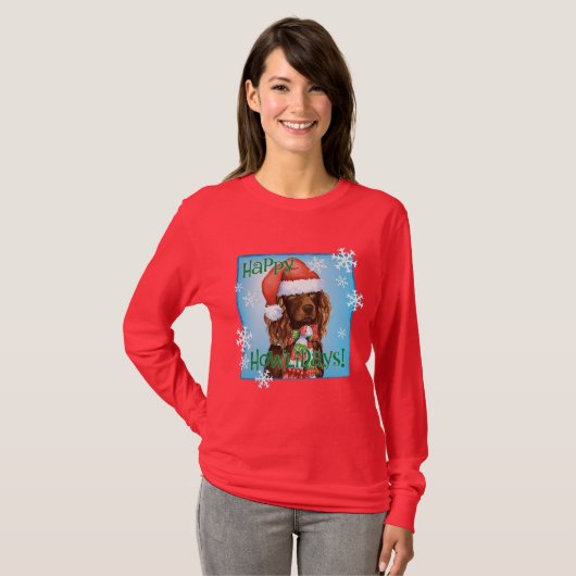 Happy Howliday Boykin Spaniel T-shirt (Voorkant volledig)