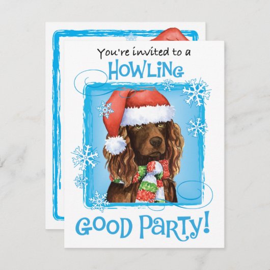 Happy Howliday Boykin Spaniel Uitnodiging (Voorkant / Achterkant)