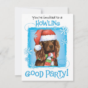 Happy Howliday Boykin Spaniel Uitnodiging