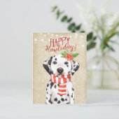 Happy Howliday briefkaart dalmation heilily (Staand voorkant)