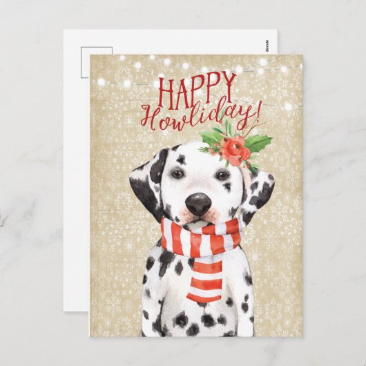 Happy Howliday briefkaart dalmation heilily (Voorkant / Achterkant)