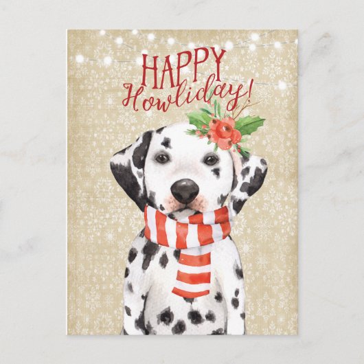 Happy Howliday briefkaart dalmation heilily (Voorkant)