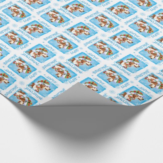 Happy Howliday Brittany Cadeaupapier (Hoek)