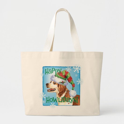 Happy Howliday Brittany Grote Tote Bag (Voorkant)