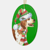 Happy Howliday Brittany Keramisch Ornament (Links)