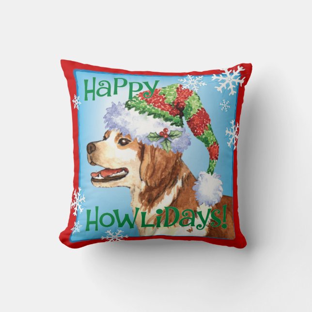 Happy Howliday Brittany Kussen (Voorkant)