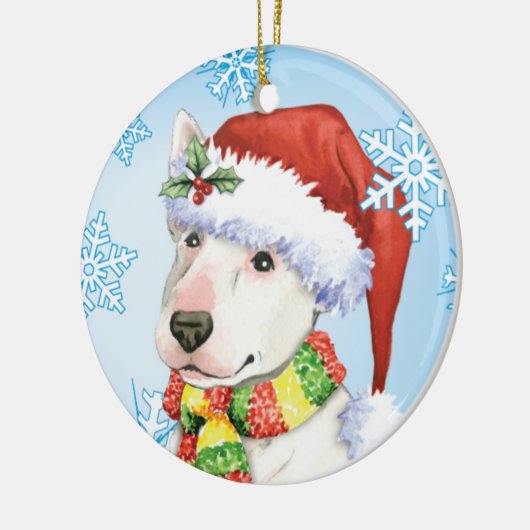Happy Howliday Bull Terrier Keramisch Ornament (Links)