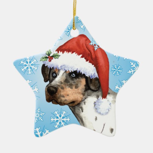 Happy Howliday Catahoula Keramisch Ornament (Voorkant)