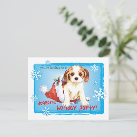 Happy Howliday Cavalier Kaart (Staand voorkant)