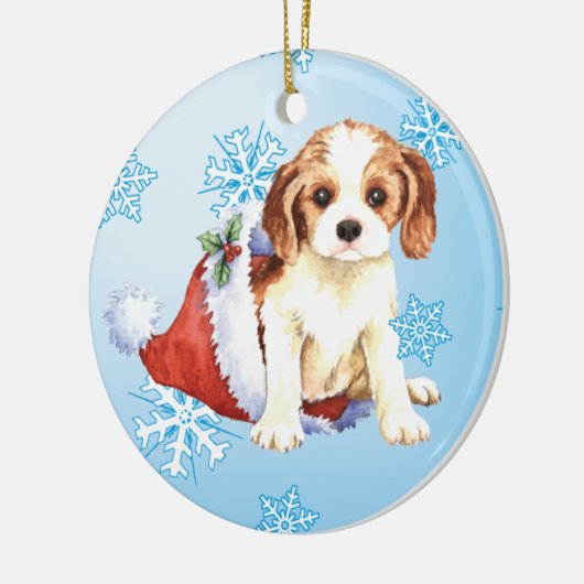 Happy Howliday Cavalier Keramisch Ornament (Links)