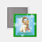 Happy Howliday Clumber Spaniel Magneet (Voorkant / Achterkant)