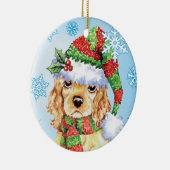 Happy Howliday Cocker Spaniel Keramisch Ornament (Rechts)