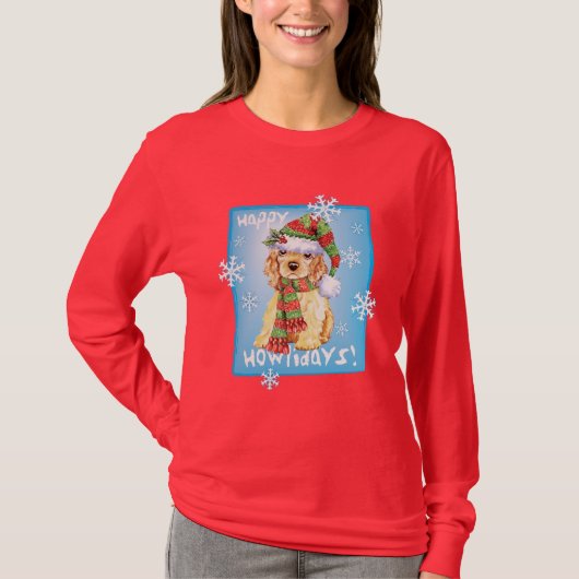 Happy Howliday Cocker Spaniel T-shirt (Voorkant)