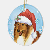Happy Howliday Collie Keramisch Ornament (Links)