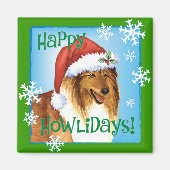 Happy Howliday Collie Magneet (Voorkant)