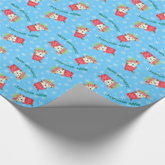 Happy Howliday Coton Cadeaupapier (Hoek)