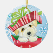 Happy Howliday Coton Keramisch Ornament (Voorkant)