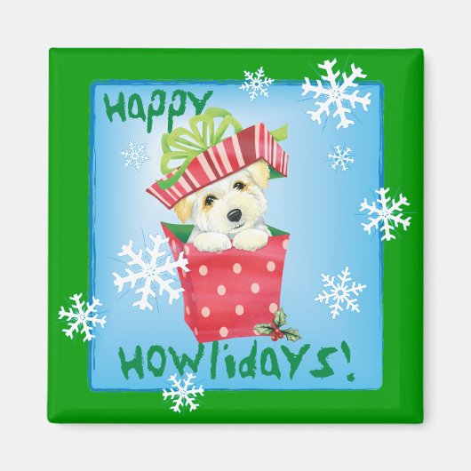 Happy Howliday Coton Magneet (Voorkant)