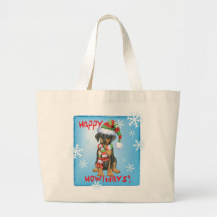 Happy Howliday Doberman Grote Tote Bag