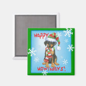 Happy Howliday Doberman Magneet (Voorkant / Achterkant)