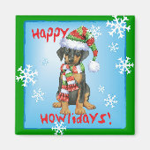 Happy Howliday Doberman Magneet (Voorkant)