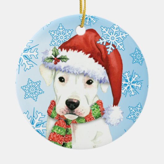 Happy Howliday Dogo Keramisch Ornament (Voorkant)