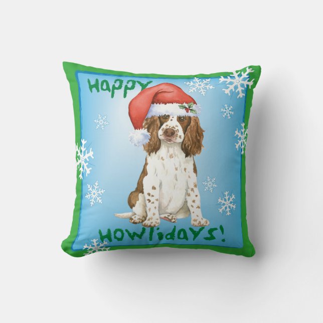 Happy Howliday English Springer Spaniel Kussen (Voorkant)