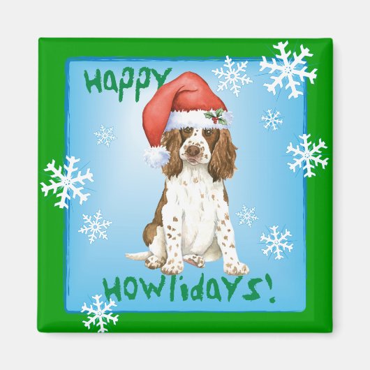 Happy Howliday English Springer Spaniel Magneet (Voorkant)