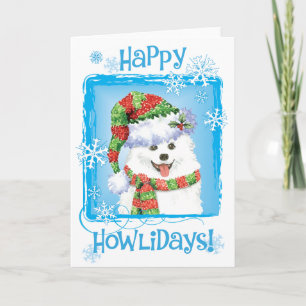 Happy Howliday Eskimo Dog Feestdagen Kaart