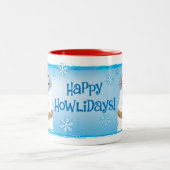 Happy Howliday Eskimo Dog Tweekleurige Koffiemok (Center)