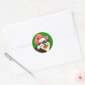 Happy Howliday Finse Lapphund Ronde Sticker (Envelop)