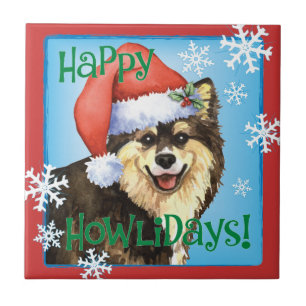 Happy Howliday Finse Lapphund Tegeltje