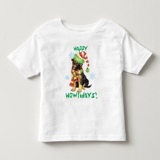 Happy Howliday German Shepherd Kinder Shirts (Voorkant)
