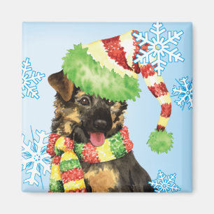 Happy Howliday German Shepherd Magneet