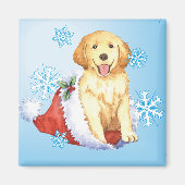 Happy Howliday Golden Retriever Magneet (Voorkant)