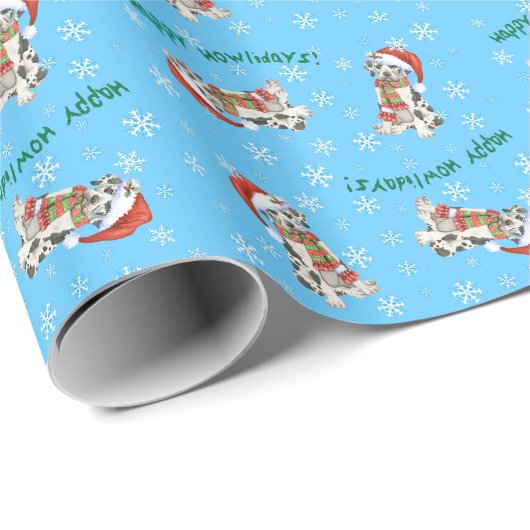 Happy Howliday Great Dane Cadeaupapier (Rol Hoek)