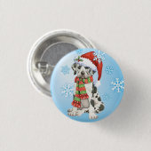 Happy Howliday Great Dane Ronde Button 3,2 Cm (Voorkant /achterkant)