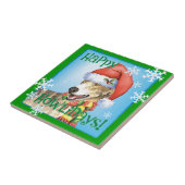 Happy Howliday Greyhound Tegeltje (Zijkant)