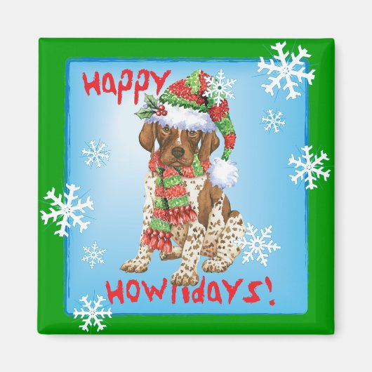 Happy Howliday GSP Magneet (Voorkant)