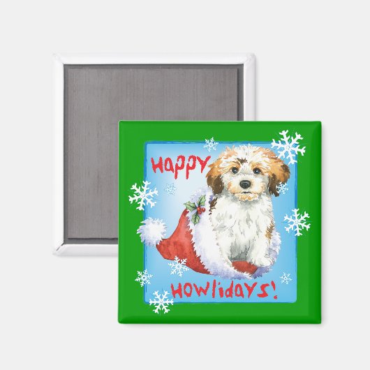 Happy Howliday Havanese Magneet (Voorkant / Achterkant)