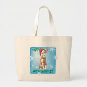 Happy Howliday Ibizan Hound Grote Tote Bag (Voorkant)
