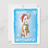 Happy Howliday Ibizan Hound Kaart (Voorkant)