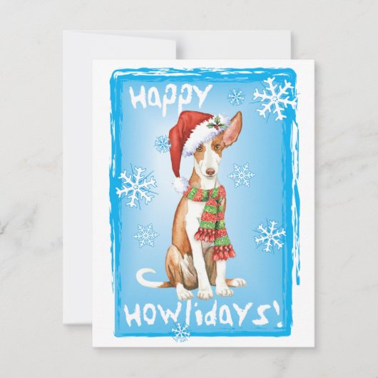 Happy Howliday Ibizan Hound Kaart (Voorkant)