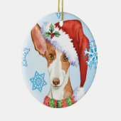 Happy Howliday Ibizan Hound Keramisch Ornament (Rechts)