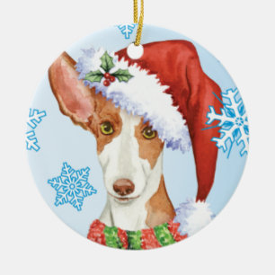 Happy Howliday Ibizan Hound Keramisch Ornament