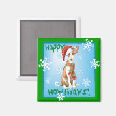 Happy Howliday Ibizan Hound Magneet (Voorkant / Achterkant)