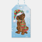 Happy Howliday Irish Water Spaniel Cadeaulabel (Voorkant)