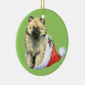 Happy Howliday Keeshond Keramisch Ornament (Rechts)