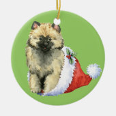 Happy Howliday Keeshond Keramisch Ornament (Voorkant)